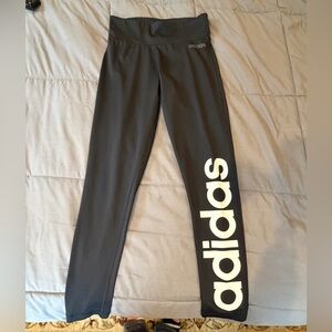 Adidas Black Climalite Logo Leggings Size Small High Rise Athletic Pants
